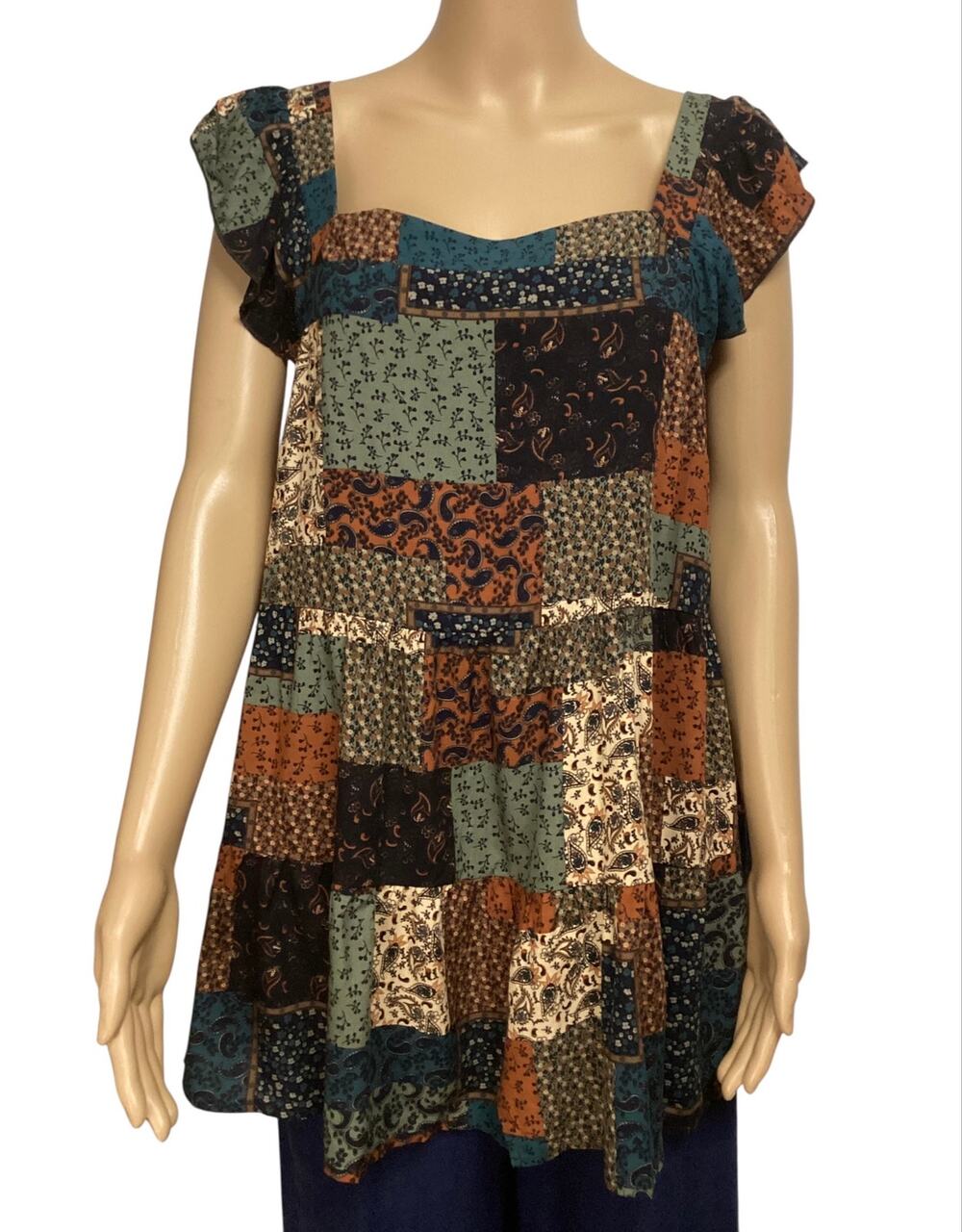 Bloomchic Floral Collage Print Layered Tank Top sz 12